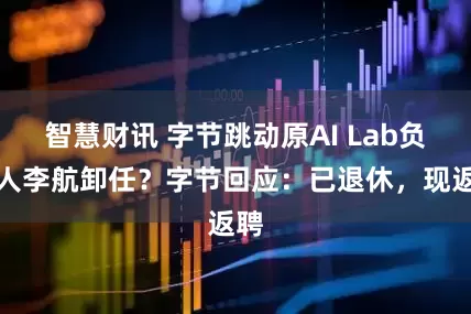 智慧财讯 字节跳动原AI Lab负责人李航卸任？字节回应：已退休，现返聘